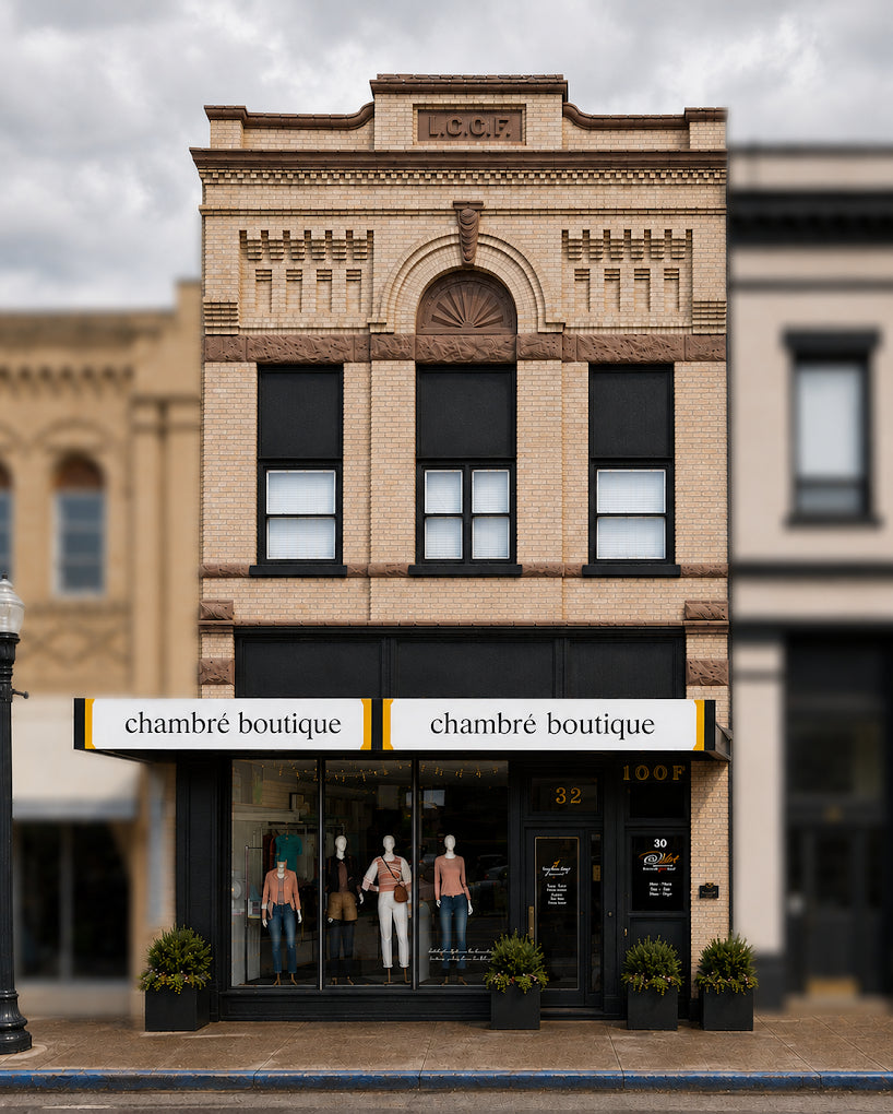 Chambré Boutique storefront in Downtown Dickinson, North Dakota